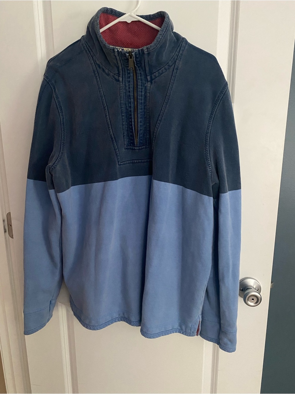 FatFace Airlie 1988 Two-Tone Blue Quarter Zip Pullover - XL - Picture 2 of 4